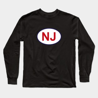 New Jersey State Sticker Long Sleeve T-Shirt